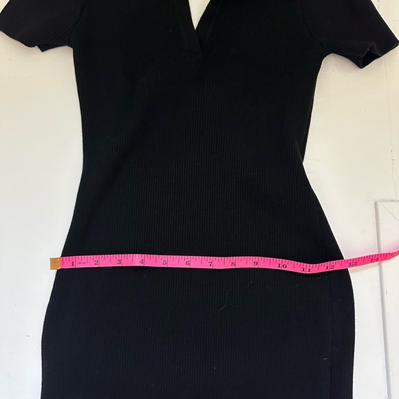 Abbeline Black Open Back Ribbed Knit Collard Dress Size Medium - Picture 10 of 10